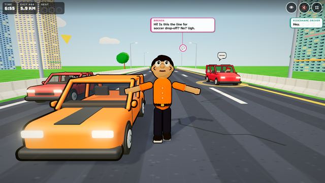 The player doing the chicken dance next to their car